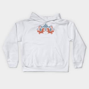 Catch a Tiger by the Toe orange and blue Kids Hoodie